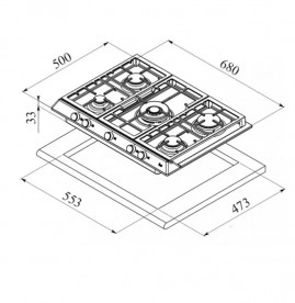 Варильна поверхня газова Teka Total EX 70.1 5G DR нержавіюча сталь 40212304