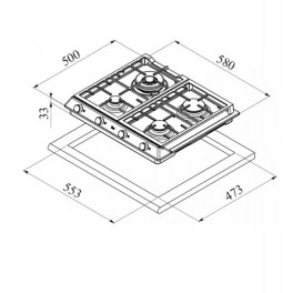 Варильна поверхня газова Teka Total EX 60.1 4G DR нержавіюча сталь 40212215