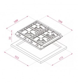 Варильна поверхня газова Teka Total EX 60.1 4G нержавіюча сталь 40212205