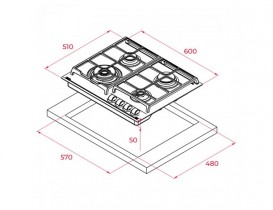 Варильна поверхня газова Teka UrbanColor GZC 64320 XBN LB капучино 112570092