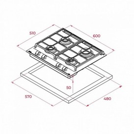 Варильна поверхня газова Teka UrbanColor GZC 64300 XBN чорний 112570034