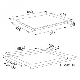 Варочная поверхность индукционная Franke Smart FSM 654 I B BK стеклокерамика черный 108.0606.108