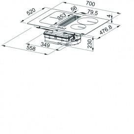 Варочная поверхность индукционная Franke Smart FSM 709 HI 70 см со встроенной вытяжкой черное стекло 340.0678.203