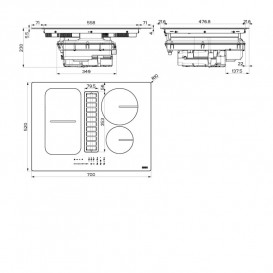 Варочная поверхность индукционная Franke Smart FSM 709 HI 70 см со встроенной вытяжкой и набором для рециркуляции черное стекло 340.0678.204