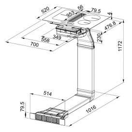 Варочная поверхность индукционная Franke Smart FSM 709 HI 70 см со встроенной вытяжкой и набором для рециркуляции черное стекло 340.0678.204