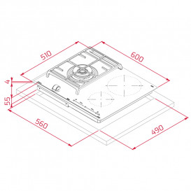 Варильна поверхня комбінована Teka HYBRID JZC 63312 ABN BLACK чорний 112570149