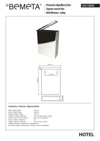 Відро для сміття Bemeta Hotel 25 л нержавіюча сталь хром матовий 125115045