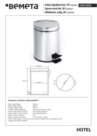 Ведро для мусора Bemeta Hotel 30 л нержавеющая сталь хром 104315092