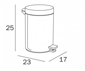 Відро для сміття Inda Hottelerie 3 л з кришкою і педаллю хром A04023 AL