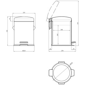 Ведро для мусора Kroner KRP Graz-C406 5 л нержавеющая сталь/пластик графит CV035553