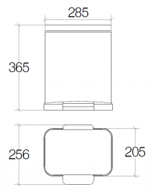 Ведро для мусора Lineabeta с педалью 12 л нержавеющая сталь/пластик черный 5357.32