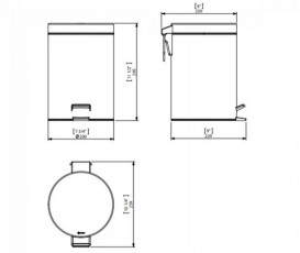 Ведро для мусора Sonia Contract-Hospitality 5 л с педалью нержавеющая сталь черный матовый 188208