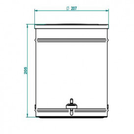 Ведро для мусора THG Najem с педалью золото G17 H44 00713CL