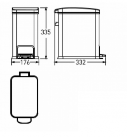 Ведро для мусора Volle 8 л с педалью хром 14-08-67ST