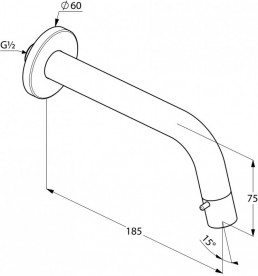 Вентиль для раковины настенный Kludi BOZZ с управлением в изливе хром 380180530