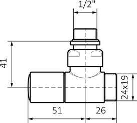 Вентиль регулирующий угловой Terma черный матовый/хром TGZRCM001