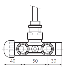 Вентиль Terma Cylinder інтегрований термостатичний кутовий із трубкою лівий метал чорний мат TGZTCM006