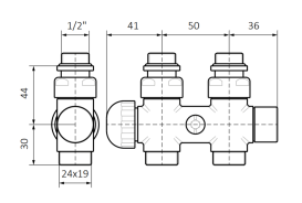Вентиль Terma Cylinder интегрированный термостатический прямой правый металл хром TGZTCR014