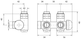 Вентиль Terma Cylinder комбинированный интегрированный с тройником правый металл черный мат TGZTCM009