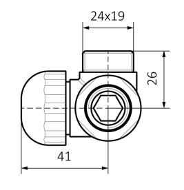 Вентиль Terma Cylinder трехосевой термостатический левый металл черный TGZTCZ003