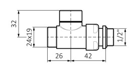 Вентиль Terma прямой запорный CYLINDER металл хром TGZOCR008