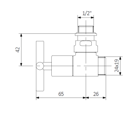 Вентиль Terma регулирующий угловой MINIMALIST металл хром TGZRCR012