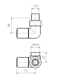 Вентиль Terma трехосевой регулирующий CYLINDER правый металл черный мат TGZRCM003
