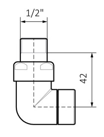 Вентиль Terma трехосевой запорный CYLINDER левый металл черный TGZOCZ002