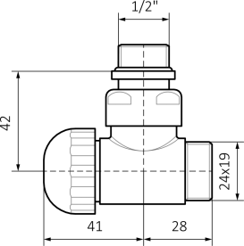 Вентиль термостатичний кутовий Terma білий TGZTBI005