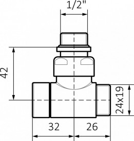 Вентиль кутовий термостатичний Terma никель WRZTCG3-ST