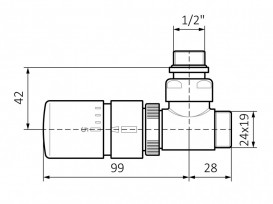 Вентиль кутовий термостатичний Terma никель WRZTCG3-ST