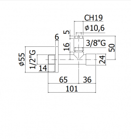 Вентиль запірний кутовий Paffoni Light чорний матовий ZACC 204 NO