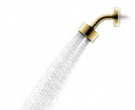 Верхний душ Hansgrohe Axor One Ø75 мм 1 режим EcoSmart с держателем полированное золото 48490990