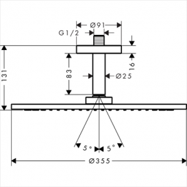 Верхній душ Hansgrohe Axor ShowerSolutions 1jet з власником золото 26035930