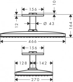 Верхній душ Hansgrohe Axor ShowerSolutions 1jet з власником хром 35277000