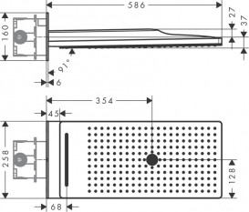 Верхний душ Hansgrohe Axor ShowerSolutions 3jet с держателем чёрный 35283350