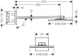Верхний душ Hansgrohe Axor ShowerSolutions 250х250 2jet с держателем хром 35310000