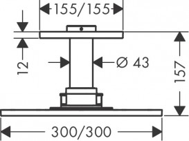 Верхний душ Hansgrohe Axor ShowerSolutions 300х300 1jet с держателем хром 35316000