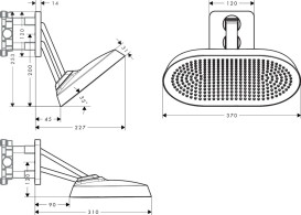 Верхній душ Hansgrohe Axor ShowerSphere 2jet 370х220 мм з кронштейном матовий нікель 39745820