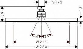 Верхній душ Hansgrohe Croma 280 круглий метал бронза шліфована 26220140