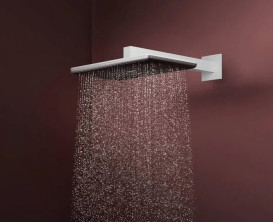 Верхний душ Hansgrohe Raindance Alive Q 34х21 см 2 режима EcoSmart с держателем белый матовый 24551700