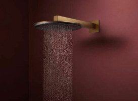 Верхний душ Hansgrohe Raindance Alive S 300 2 режима EcoSmart с держателем бронза 24541140