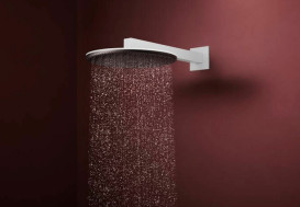 Верхний душ Hansgrohe Raindance Alive S 300 2 режима EcoSmart с держателем белый матовый 24541700