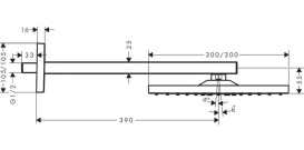 Верхний душ Hansgrohe Raindance E 300х300 мм 1 режим EcoSmart с кронштейном белый матовый 26239700