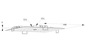 Верхній душ Kludi Asana вбудований 2-режимний 44х44 см збройова сталь PVD 69420N200