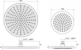 Верхній душ круглий Ravak 980.00 300 мм хром X07P111