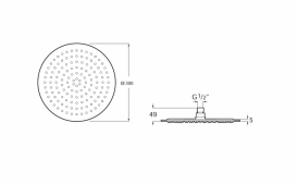 Верхній душ круглий Roca Raindream 300 мм без кронштейна хром A5B2550C00