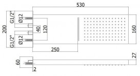 Верхний душ Paffoni Cascade хром ZSOF 099 CR