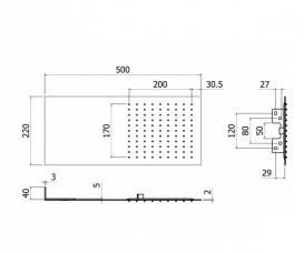 Верхній душ Paffoni хром ZSOF 117 CR