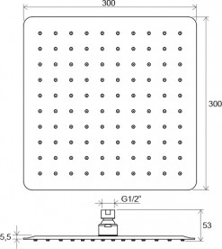 Верхний душ Ravak Slim Chrome 982.00 квадратный хром X07P016